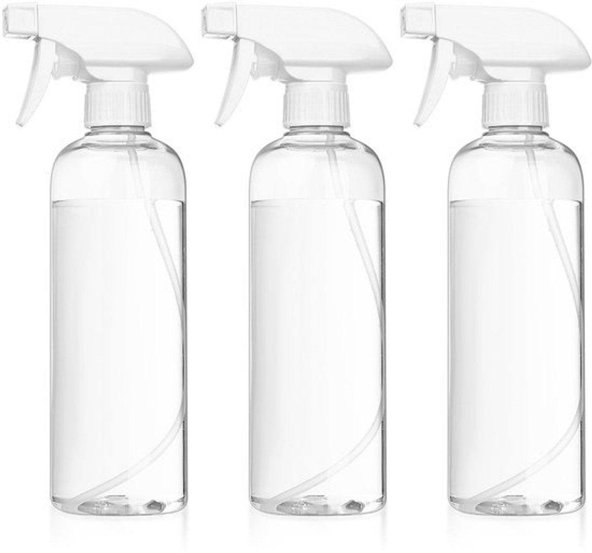 Lege verstuiverflessen - 500 ml - Transparant wit - 3 stuks