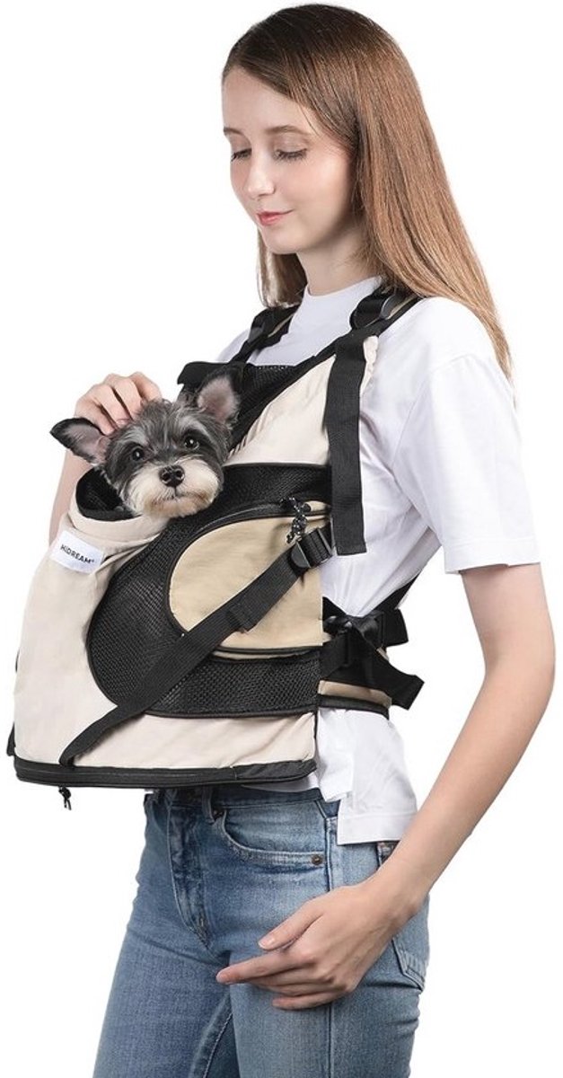 Hondendragers - voor kleine honden - Comfortabele rugzak - met 2 vakken - voor honden onder 15 kg, maat M