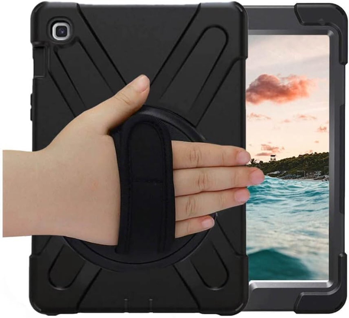 Casecentive Handstrap Hardcase with handle Galaxy Tab S5E 10.5 black - ShopVlot