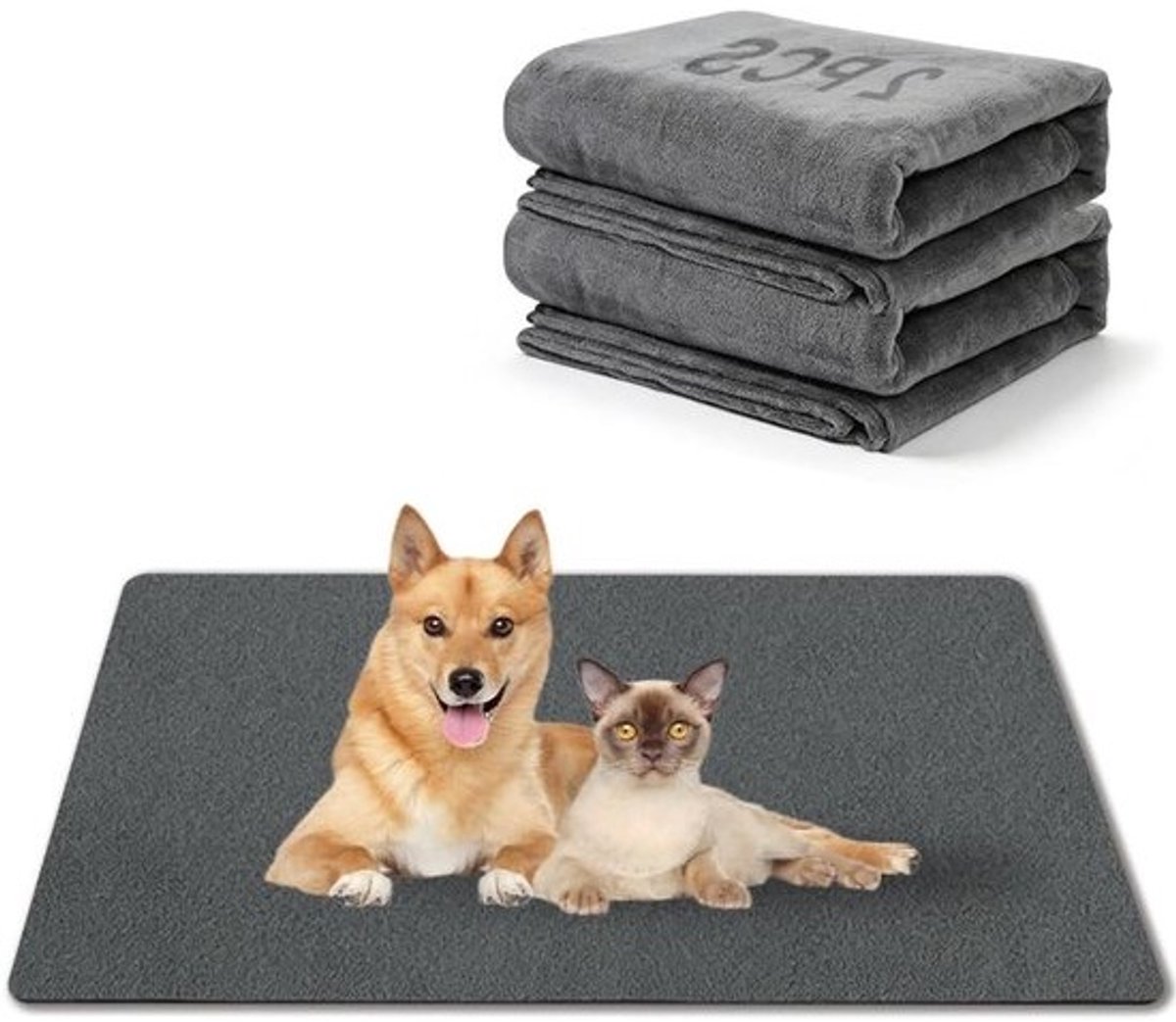 SnelShoppen - Incontinentiemat - Wasbare dog blanket - Waterdichte puppy pads - Absorberende pipimat voor honden, katten, cavia's, konijnen (100 x 7