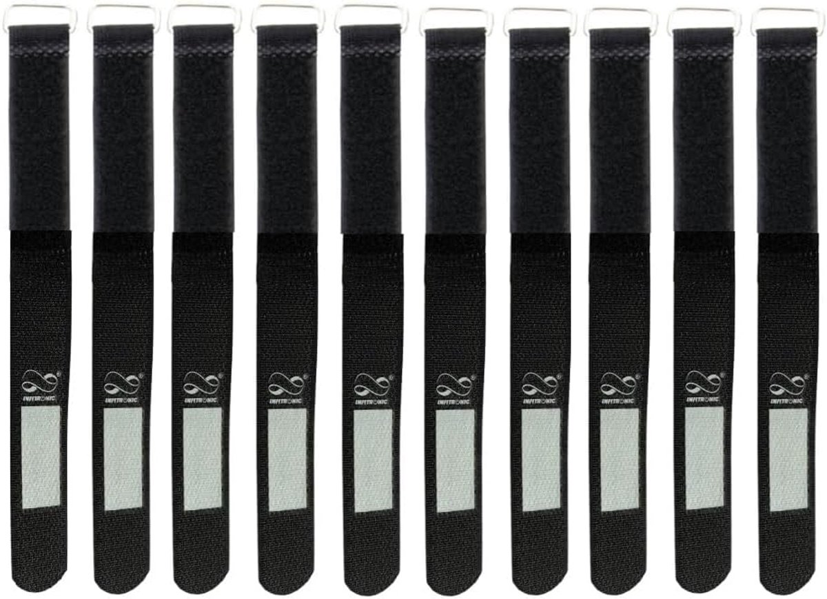 Infitronic PRO Cable Ties with Labeling and Metal Eyelet 16mm x 160mm (Black)