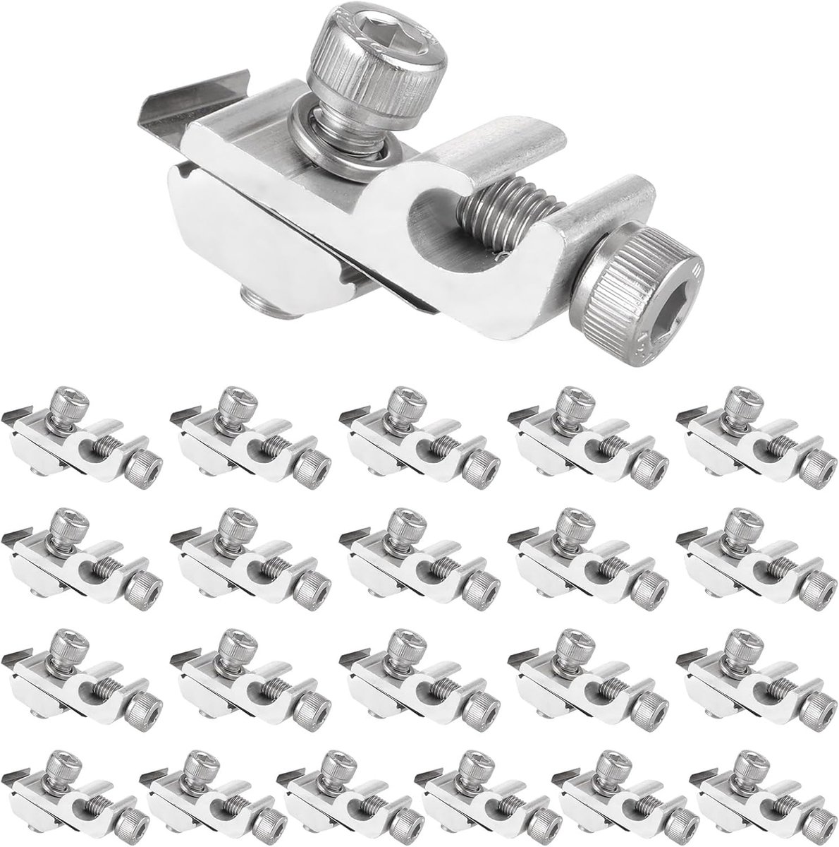 22 Pcs Grounding Terminals, Floor Grounding Lug, Standard Solar Panel, Ground Clip, Solar Panel Holder, Grounding - ShopVlot