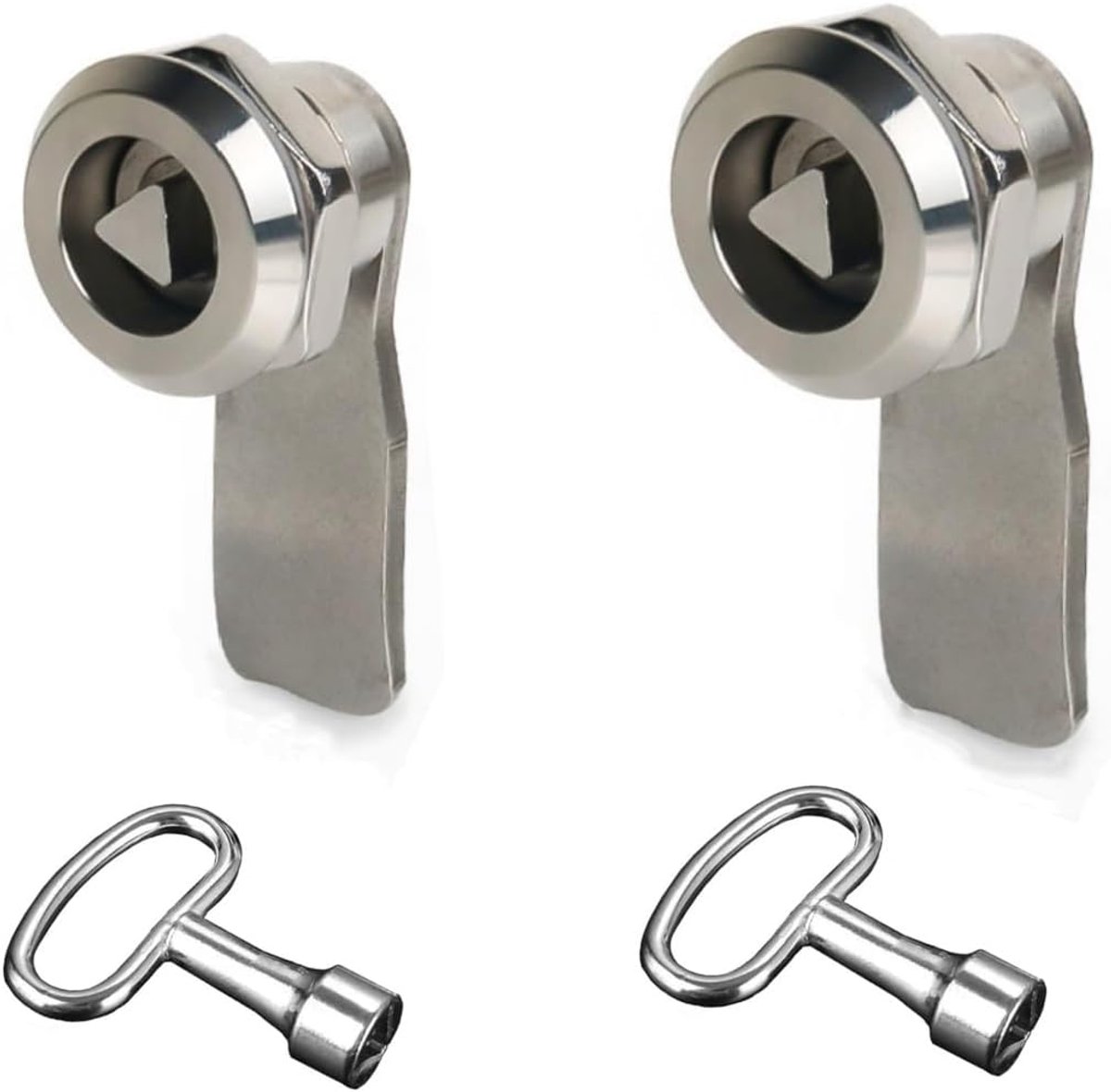2pcs Triangle Lock, Electric Meter Box Locking with Triangle Key, Stainless Steel Gas Meter Locks, Threaded Cam - ShopVlot