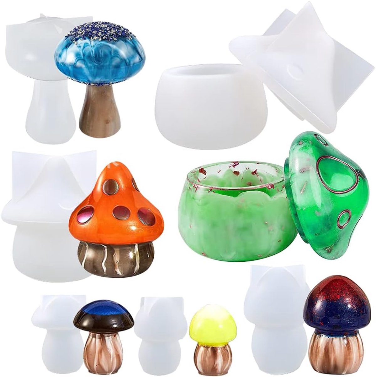 FineGood Silicone Molds for Mushroom Resin, 6 Pieces Molds for Home Decoration - ShopVlot