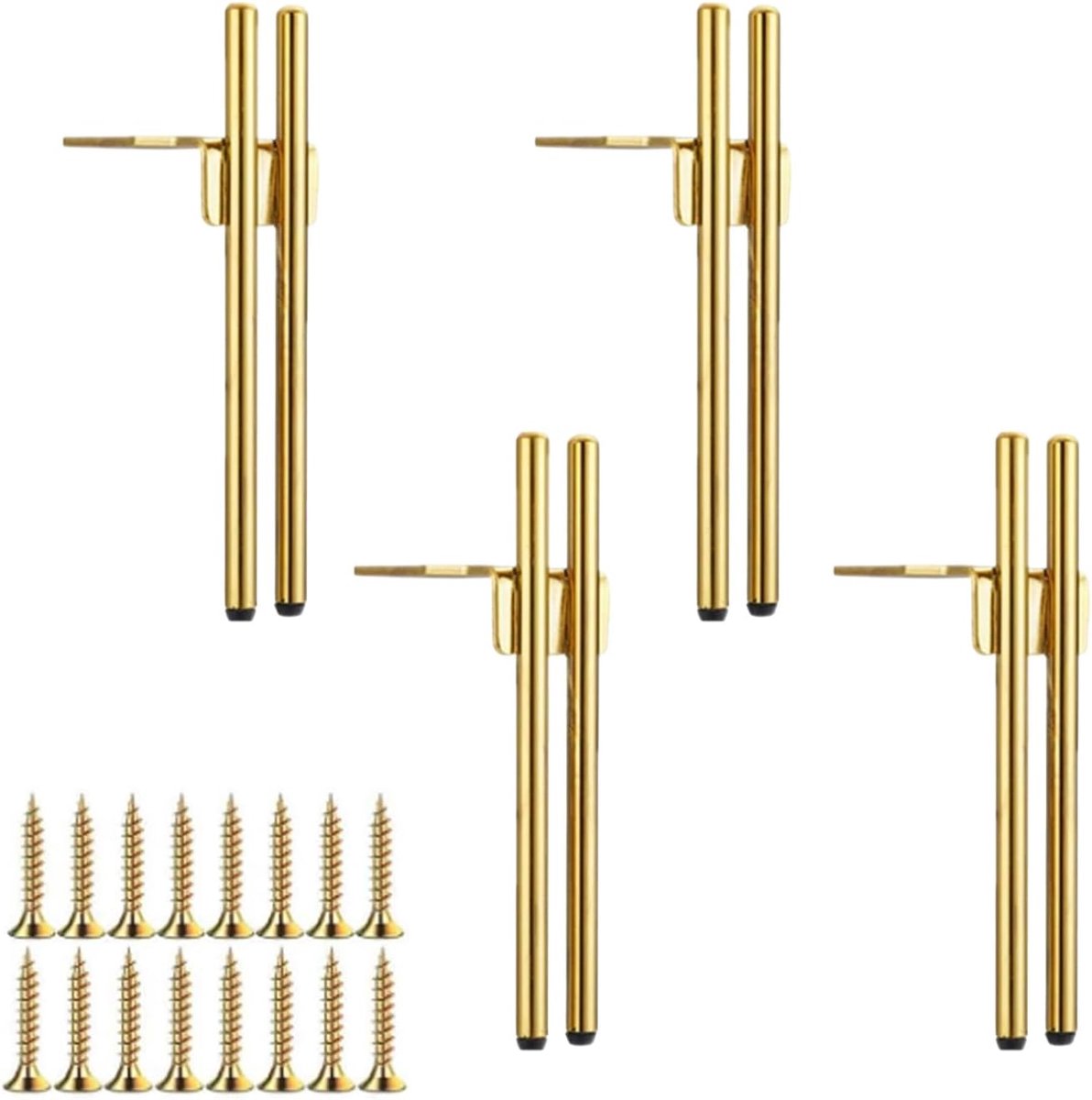 4 stuks meubelpoten, metaal, goud, design kastpoten, 15 cm, poten voor meubels met schroeven, bankpoten, meubelpoten - ShopVlot