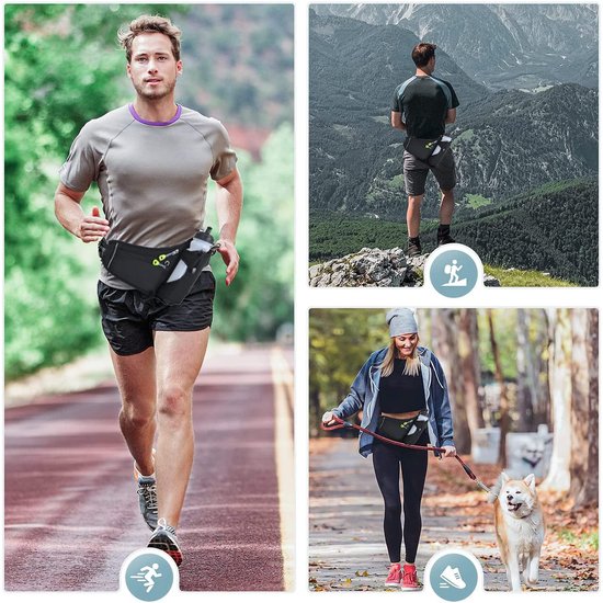 Dailygoods- Heuptas Waterdicht - Heuptas voor Hardlopen - Multifunctioneel - Flessenhouder - Geschikt voor iPhone en Galaxy - 17,7 cm - Hardloopriem — afbeelding 2