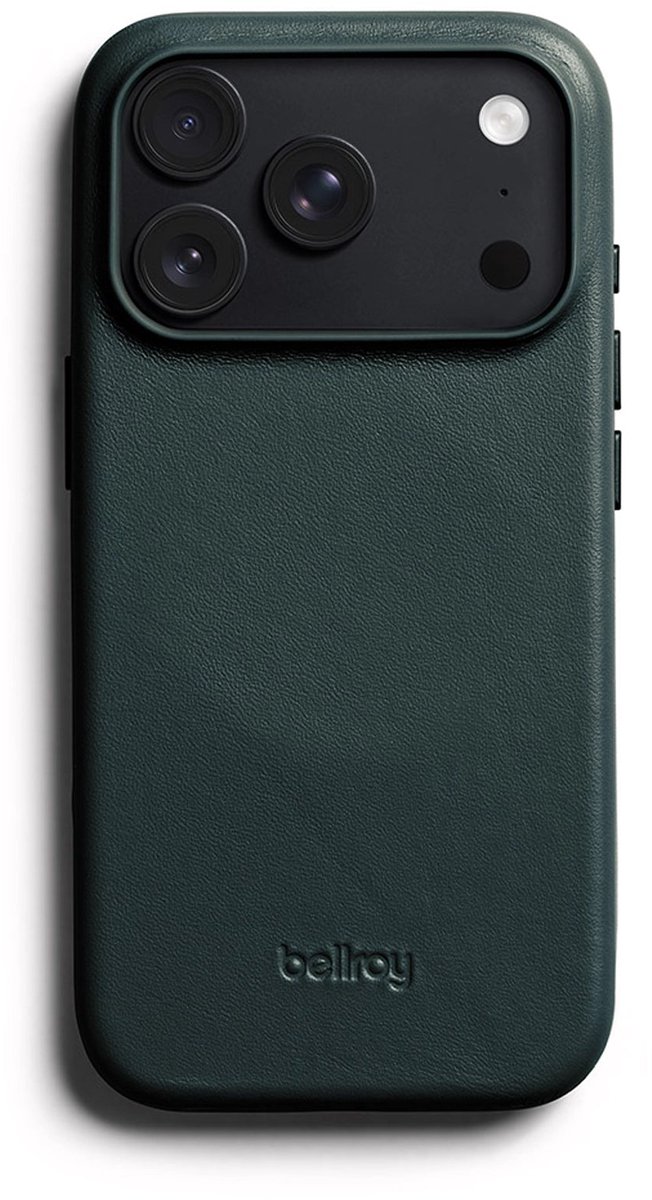 Bellroy Full Lederen iPhone 18 Pro Hoesje - Compatibel met MagSafe - Met Twee Accessoire Bevestigingspunten - Duurzaam en Stijlvol Ontwerp - Zwart