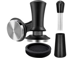 Espresso Distributor Tool met veermechanisme - 51 mm voor gelijkmatige extractie en consistente druk - met divider en siliconenmat