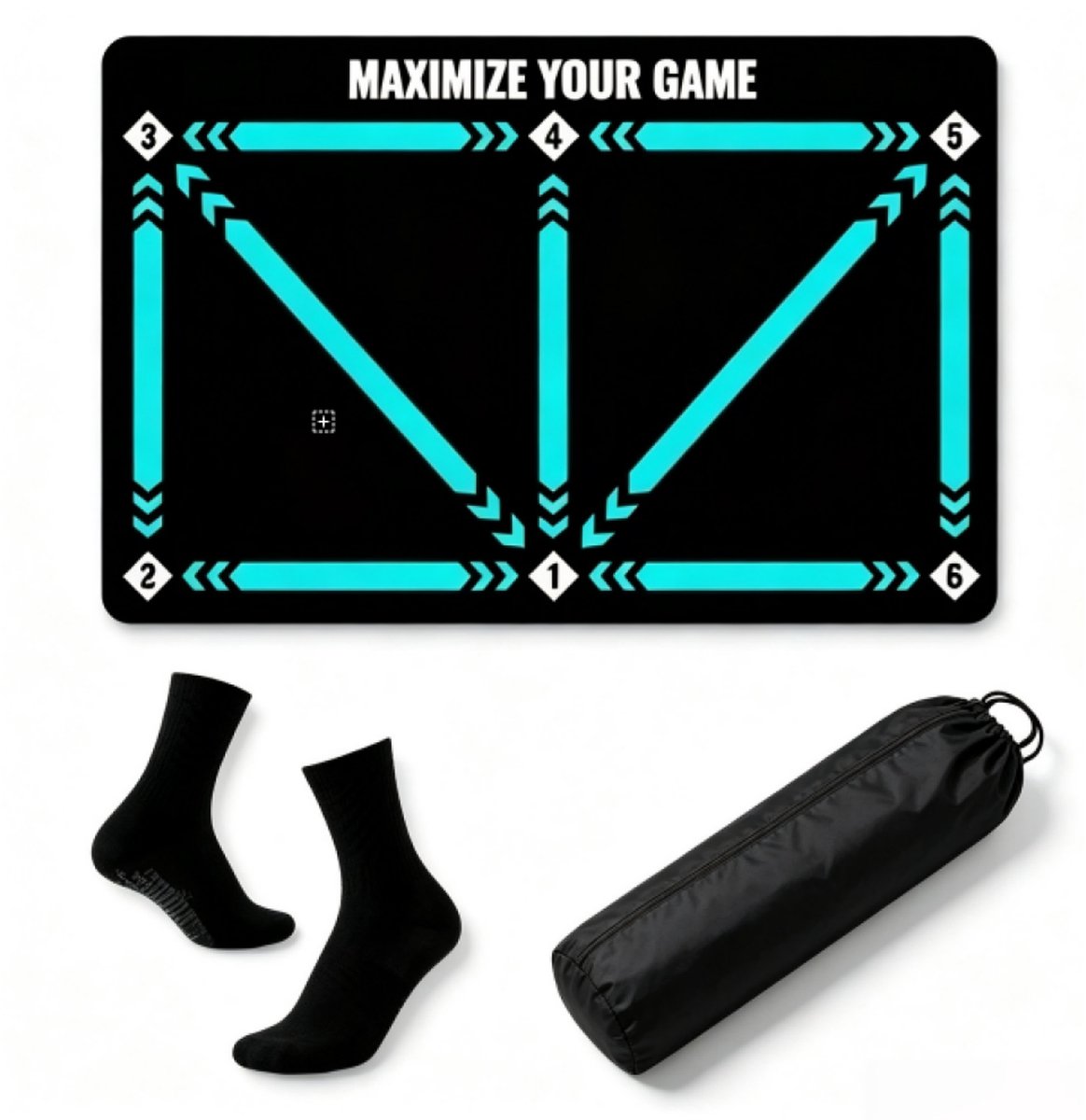 Voetbalmat - Voetbal Trainingsmateriaal - TENZHVXI® - Voetbal spullen - Kinderen - Dribbelmat - Voetbaltrainer - 90*60cm - Anti slip - Inclusief Gripsokken en Draagtas