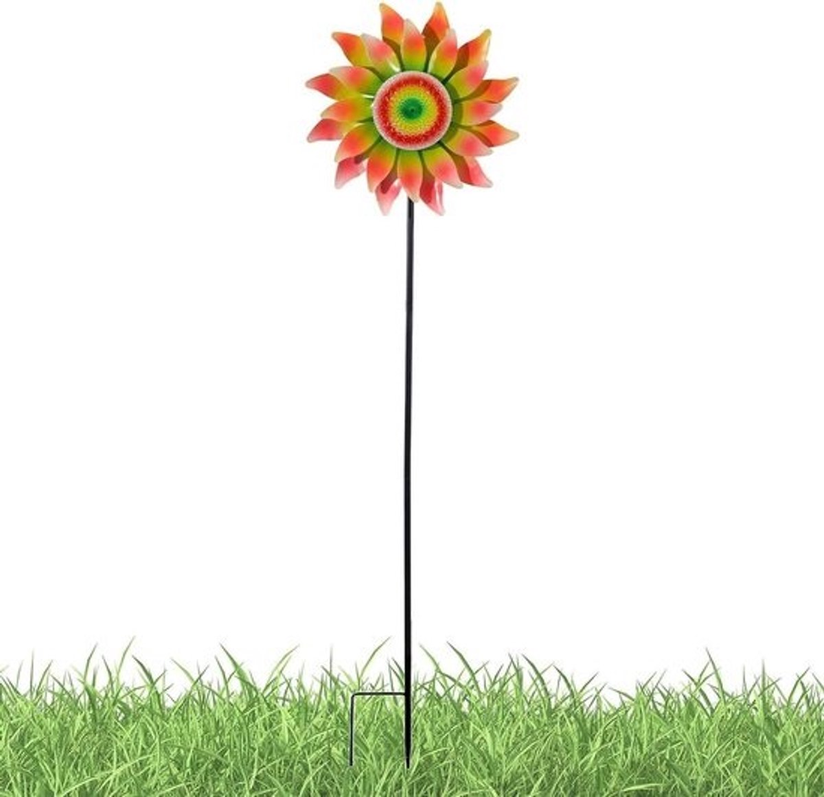 Windspinners buiten - tuindecoratie van metaal - tuin verfraaien - handbeschilderd vakwerk - 29 cm diameter - kleurrijk