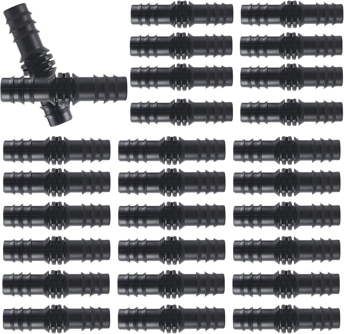 40 stuks rechte druppelslangverbinders, 16 mm irrigatieverbinders, kunststof druppelirrigatieslang, verbindingsstukken, voor irrigatie en tuinbouw