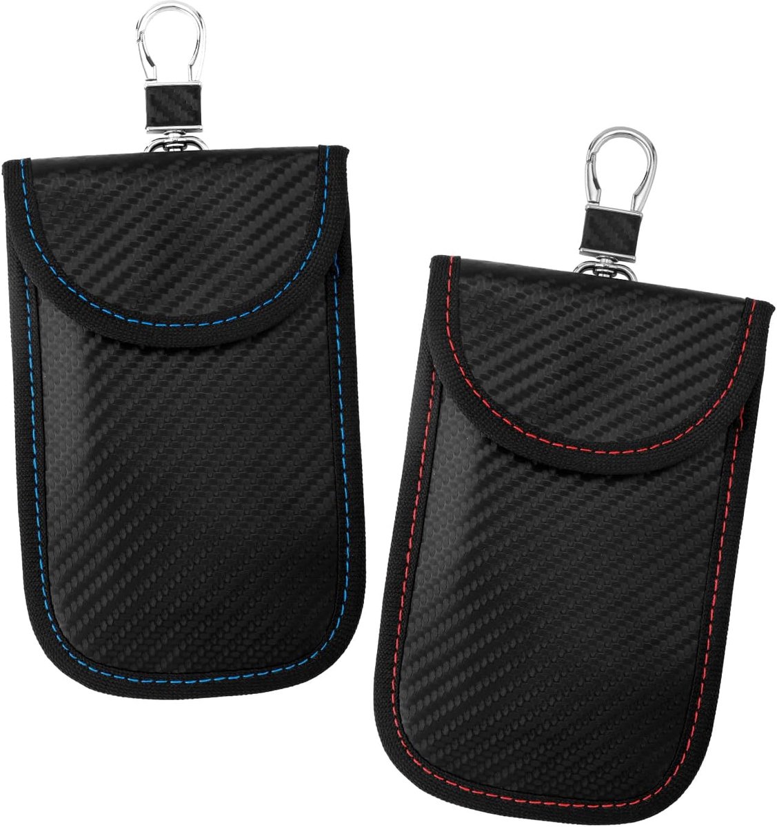 2st Faraday Tassen, 15x9,5cm Faraday Etui voor Sleutelhangersignaalblokkering Antidiefstal Faraday Kooi Auto RFID Signaalblokkering Faraday Beschermer Houder voor Autosleutels