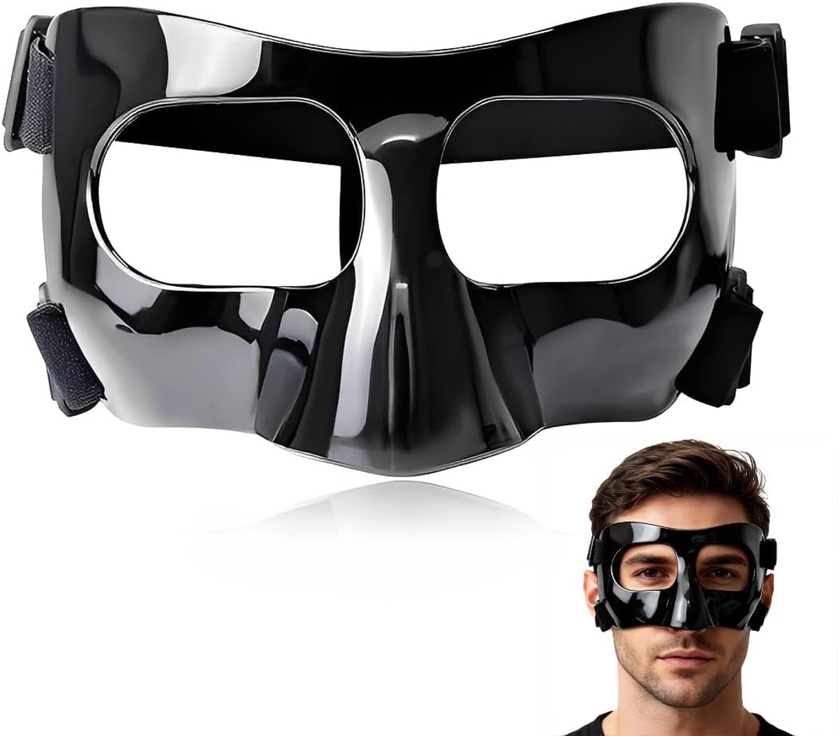 Neusbescherming voor gebroken neus,verstelbare gezichtsbescherming, neusbotbreukmasker,sportmasker,sportbeschermend masker voor volwassenen,geschikt voor basketbal,voetbal en andere sporten