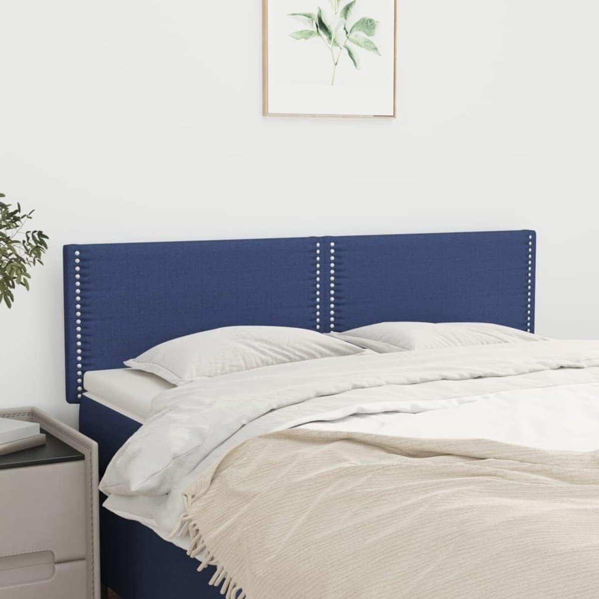 Hoofdsteunen 2 stuks blauw 72 x 5 x 78/88 cm stof hoofdeinde voor slaapkamer slaapkamer meubels hotels