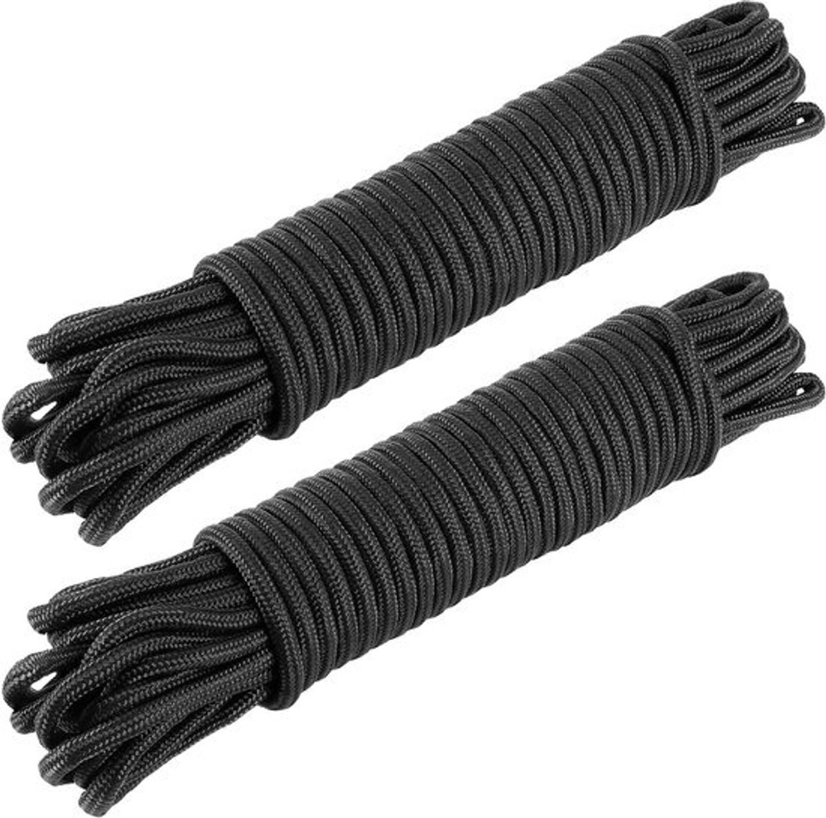 20M x 8MM zwart nylon touw - gedraaid koord - 700lbs maximale belasting - voor tuin, klussen en kamperen