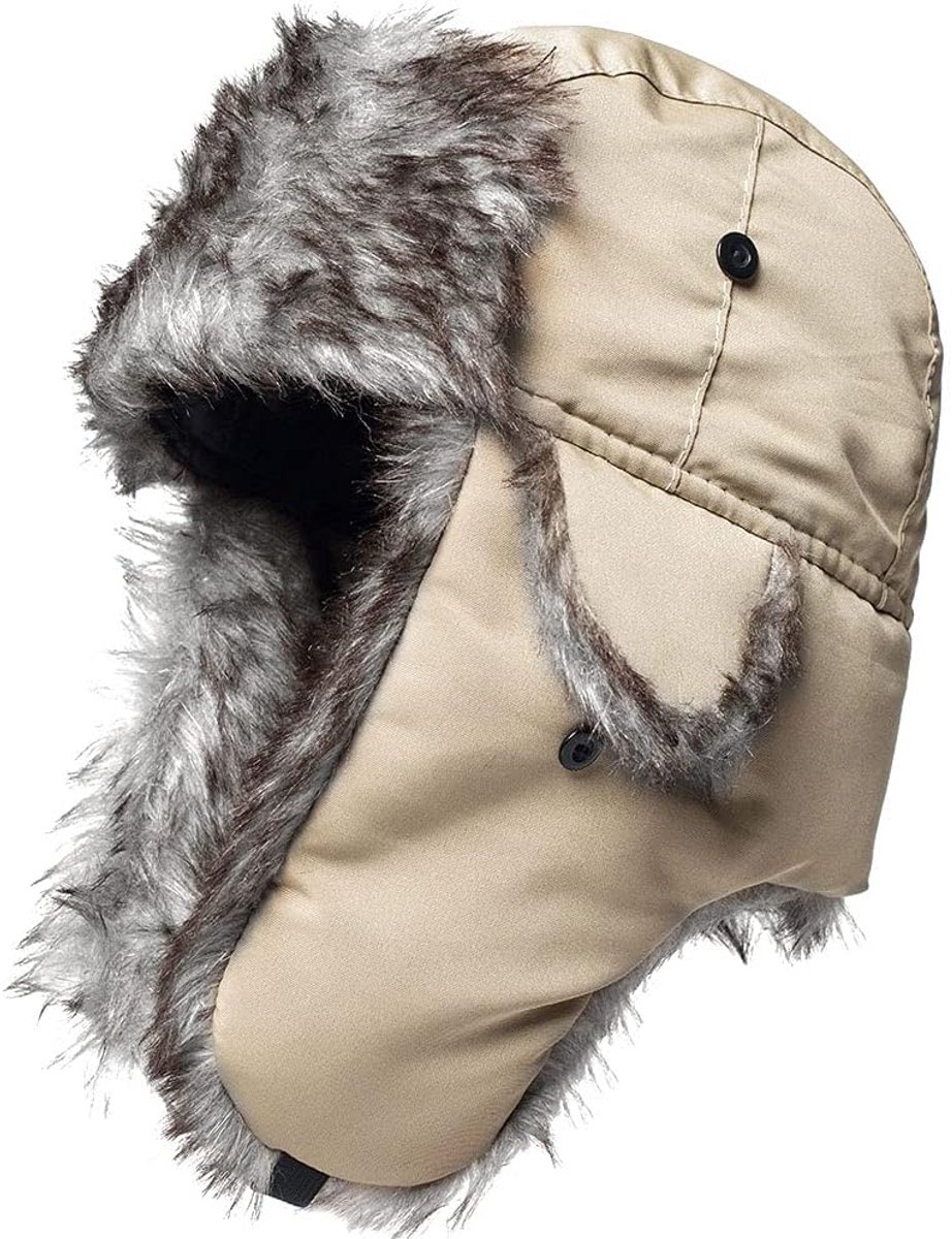 Bomber Hoed Faux Fur Warm Cap Ushanka Russische Trooper Trapper aviator Sneeuw Ski Hoed met Oorkleppen voor Koud weer