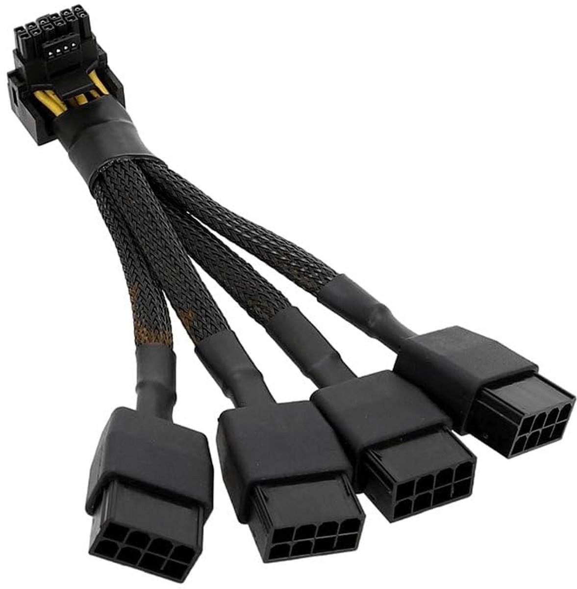 12VHPWR 16-pins 12+4-pins GPU-kabel naar 4X 8-pins PCIe 5.0-extensie 90 graden hoek-huls adapter voor GeForce RTX 4090 4080 4070Ti 3090Ti grafische kaart 5,9 inch (type A)