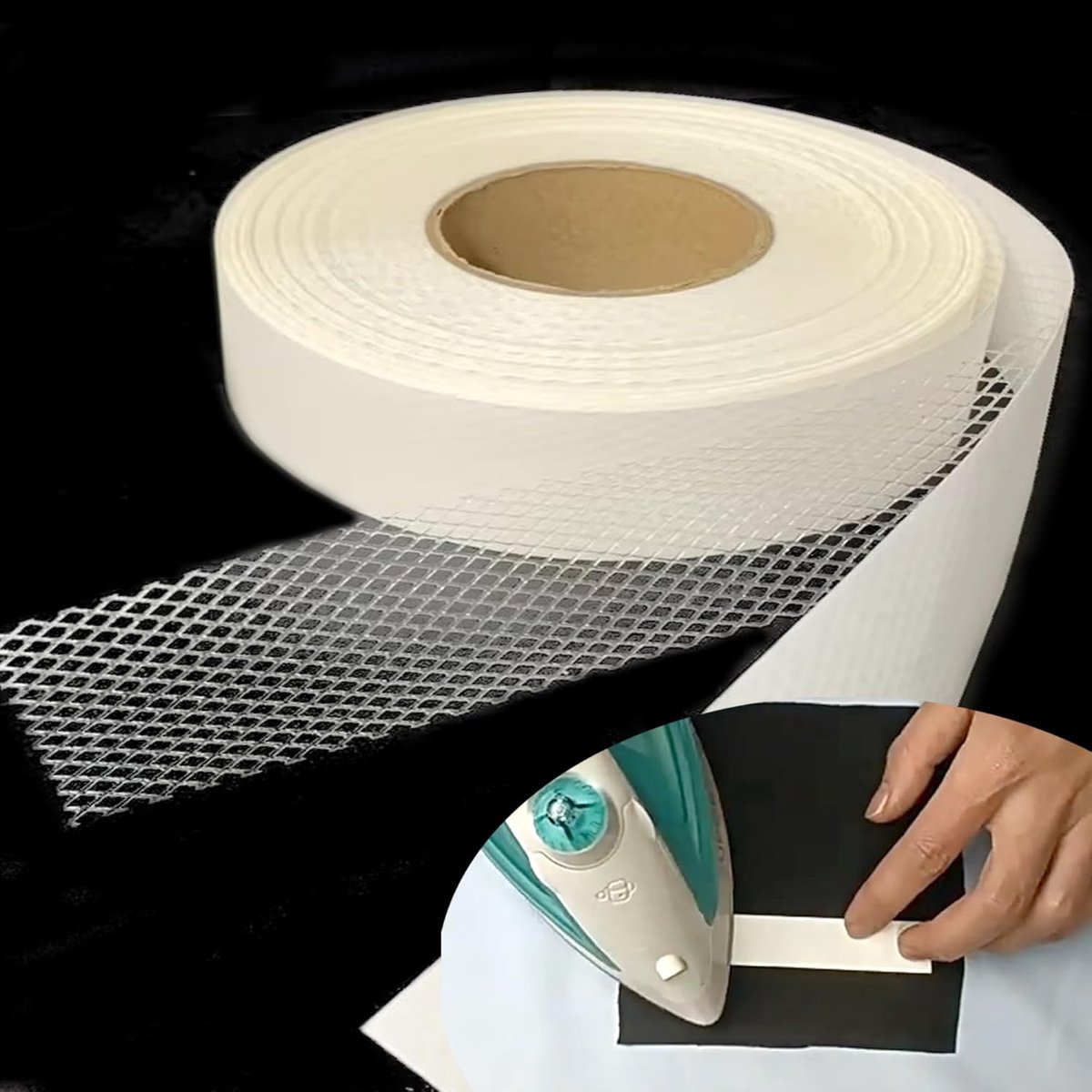 DHER 25 m strijktape, stof, geen stiklijm, plakband om op te strijken, textieltape voor naadloos plakken - ShopVlot
