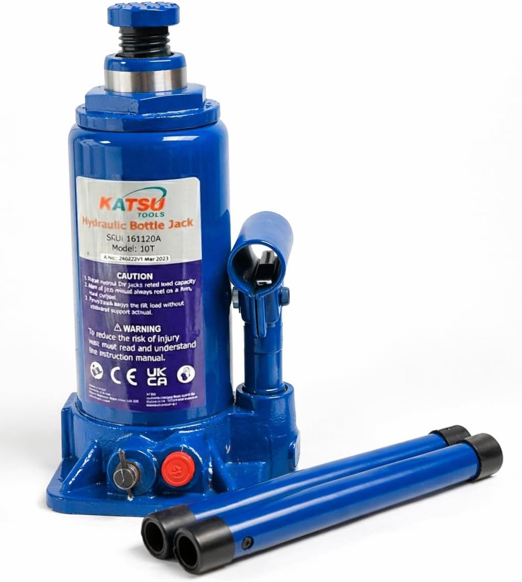 Katsu 161115A Hydraulic Bottle Jack Heavy Duty Lifting Stand for Small or Large Vehicles 10 Ton - ShopVlot