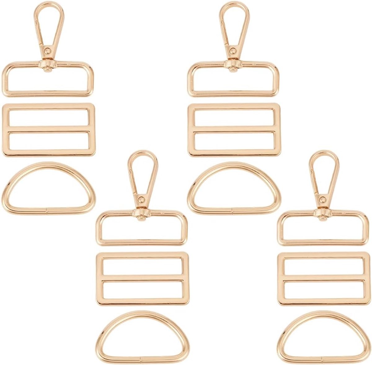 5 Set Swivel Bag Straps Hardware Bag Swivel Hook Closure Small Gold Sliding Buckle Alloy D-Rings Robust Metal Buckles - ShopVlot