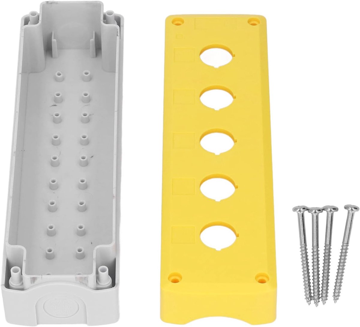 Industrial Push Button Control Box, with 5pcs 22mm Holes, IP65 Waterproof ABS Plastic Housing, for Start, Stop - ShopVlot