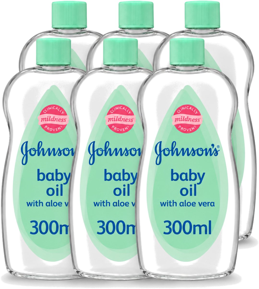 6 x Johnson's - Baby Olie - Aloe Vera - 300 ml - Voordeelverpakking - 6 stuks