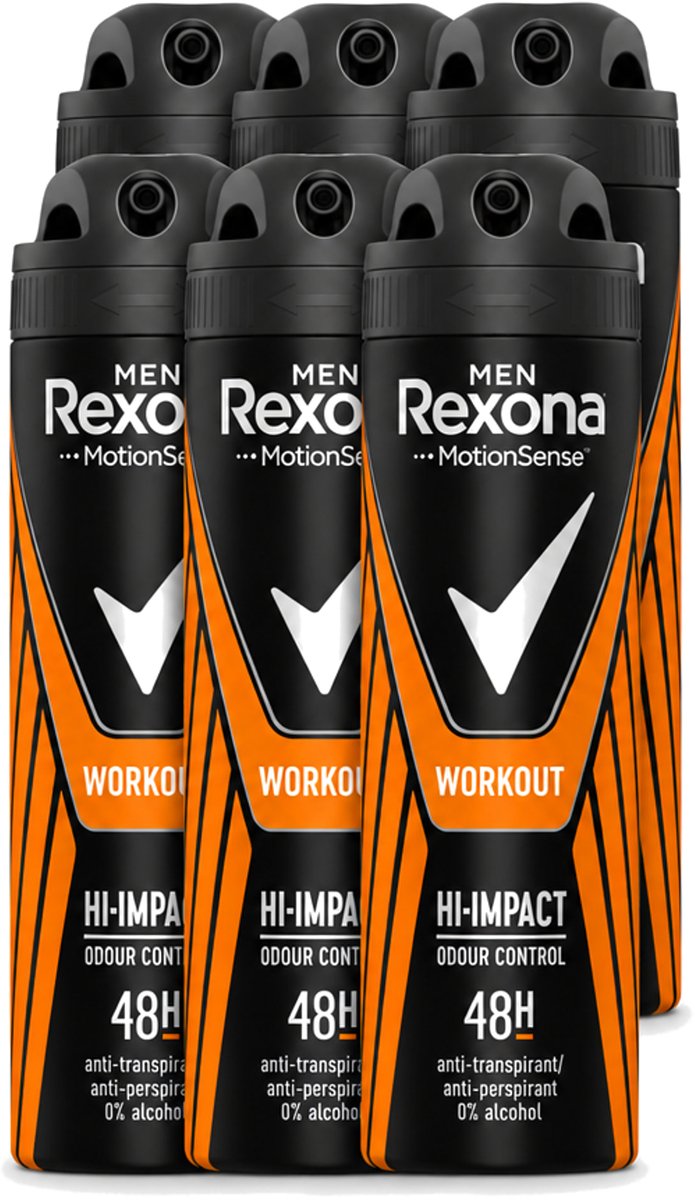 6 x Rexona Men - MotionSense - Deodorant Spray - Anti-transpirant - 150 ml - Voordeelverpakking - 6 stuks