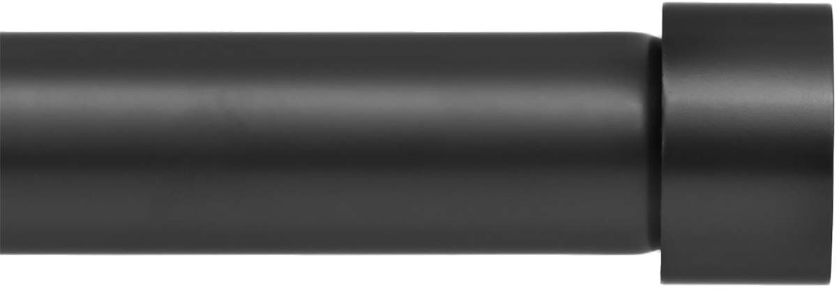 SnelShoppen - Decoratieve Gordijnroede 70 cm - 120 cm - Uitschuifbaar - Zwart - Ivilon End Cap Style - 2,5 cm Diameter - Ideaal voor Woonkamer, Slaapk