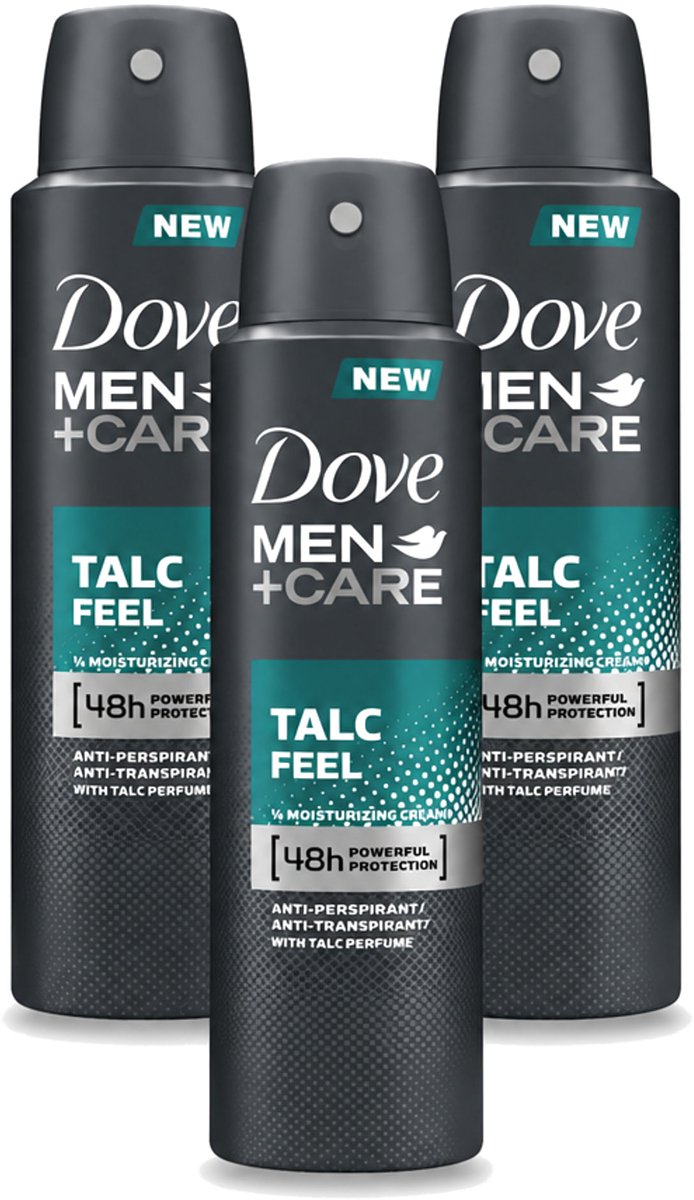 3 x Dove - Deodorant - Men Care Talc Feel - Zachte en verzorgende bescherming - 150 ml - Voordeelverpakking - 3 stuks