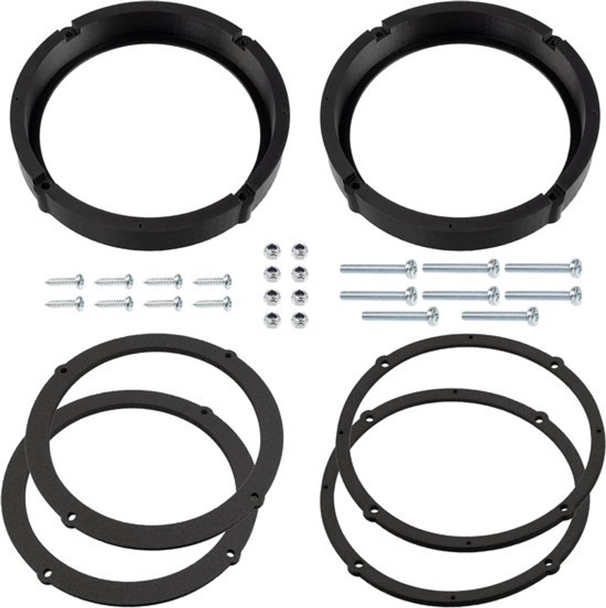 Set luidsprekeradapters - Autoaudio-adapters - Autogeluid verbeteren - Eenvoudige installatie - Ø165 mm - Zwart