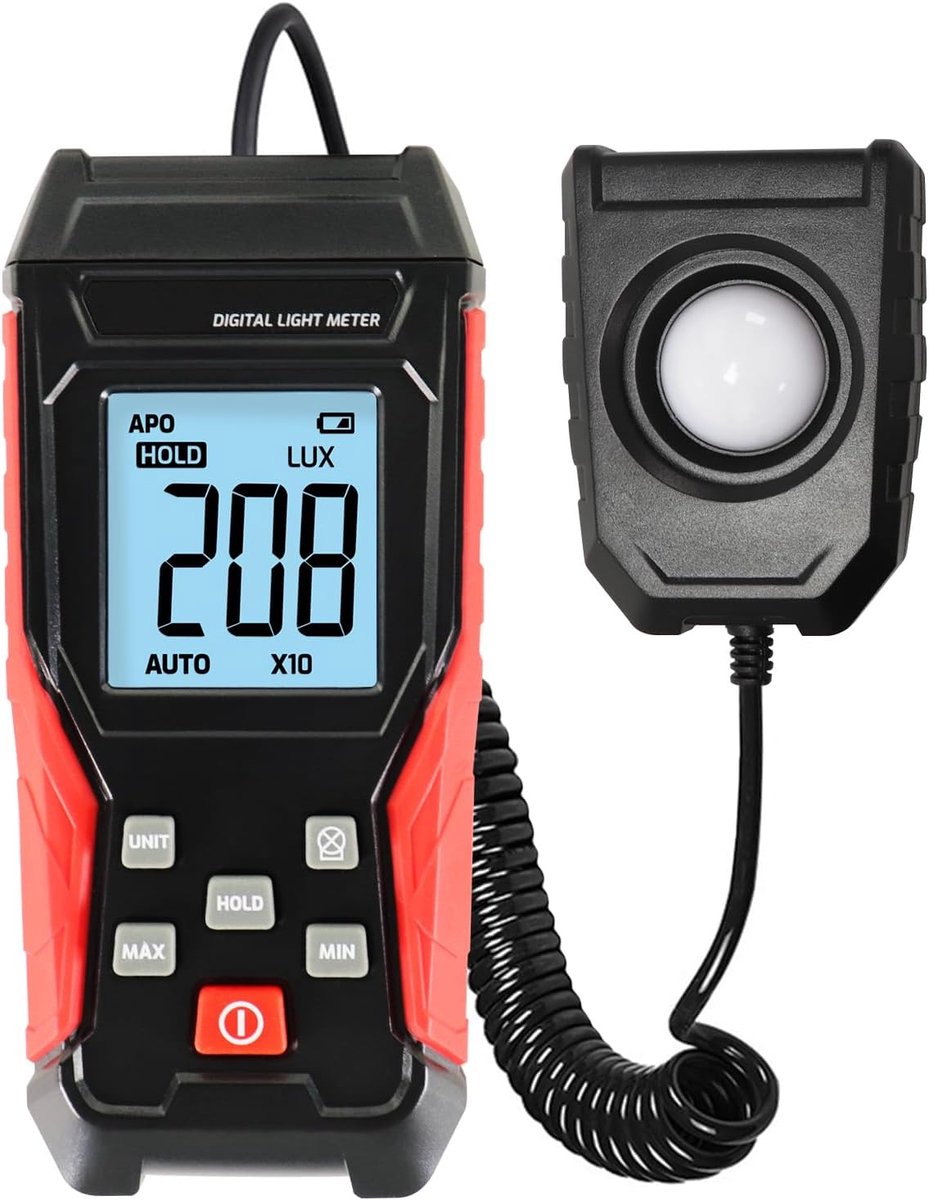 Photometer Digital Luxmeter Illuminance Photometer with 360 Degree Rotary Sensor, Measuring Range 0~200,000 Luxmeter - ShopVlot