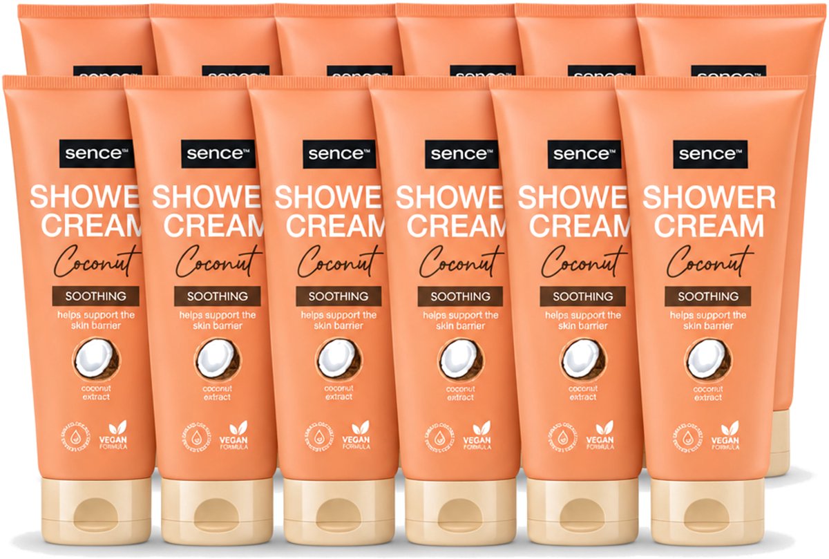 12 x Sence - Coconut - Douchecrème - Verzorgend - 200 ml - Voordeelverpakking - 12 stuks