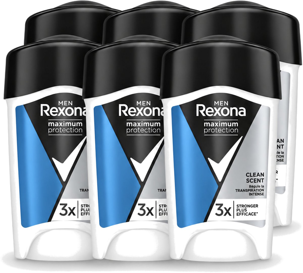 6 x Rexona Men – Anti-Transpirant Stick – Maximum Protection Clean Scent – 45 ml - Voordeelverpakking - 6 stuks