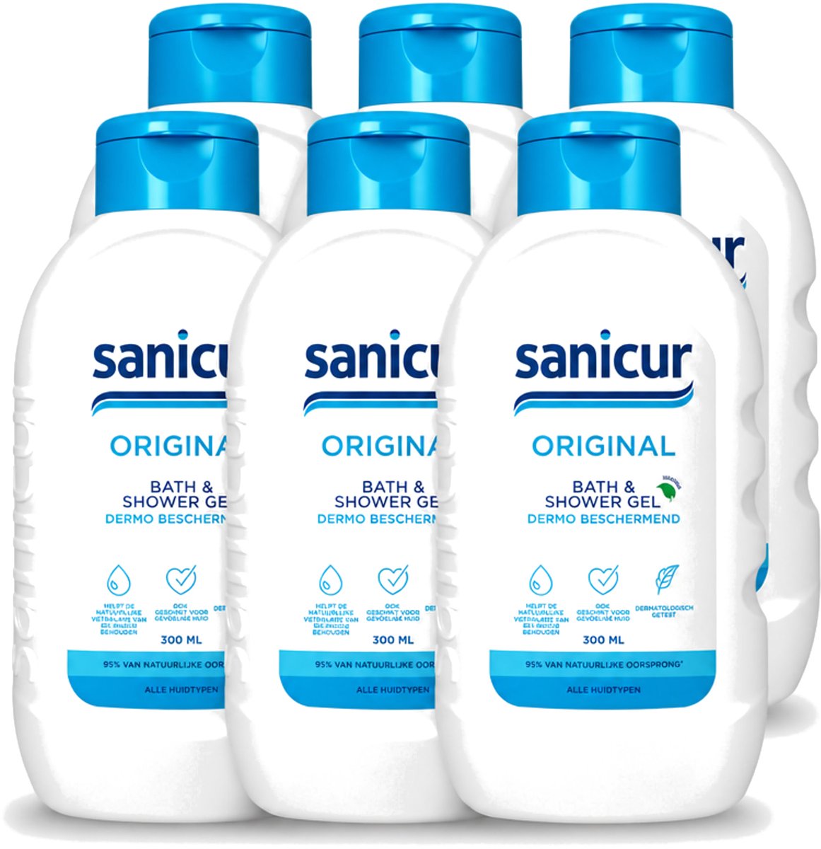 6 x Sanicur – Bad & Douchegel – Original – 300 ml - Voordeelverpakking - 6 stuks