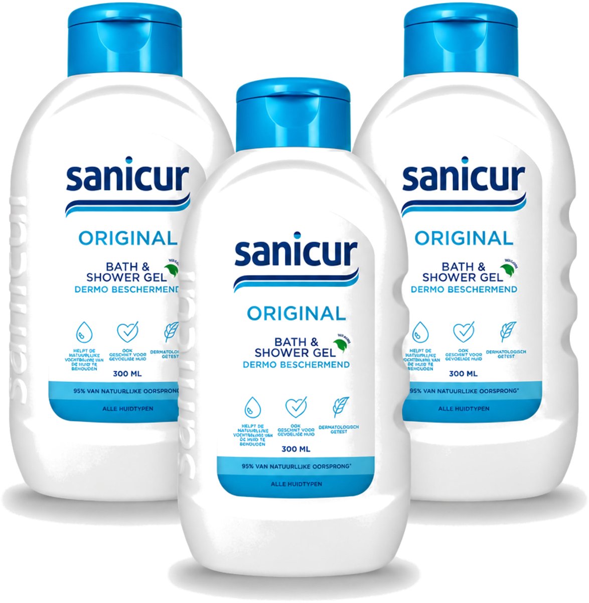 3 x Sanicur – Bad & Douchegel – Original – 300 ml - Voordeelverpakking - 3 stuks