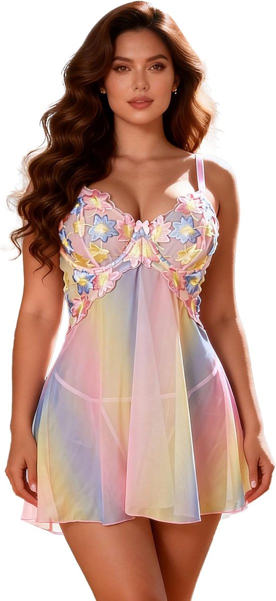 Babydoll voor dames met beugelbeha, XS-XXL