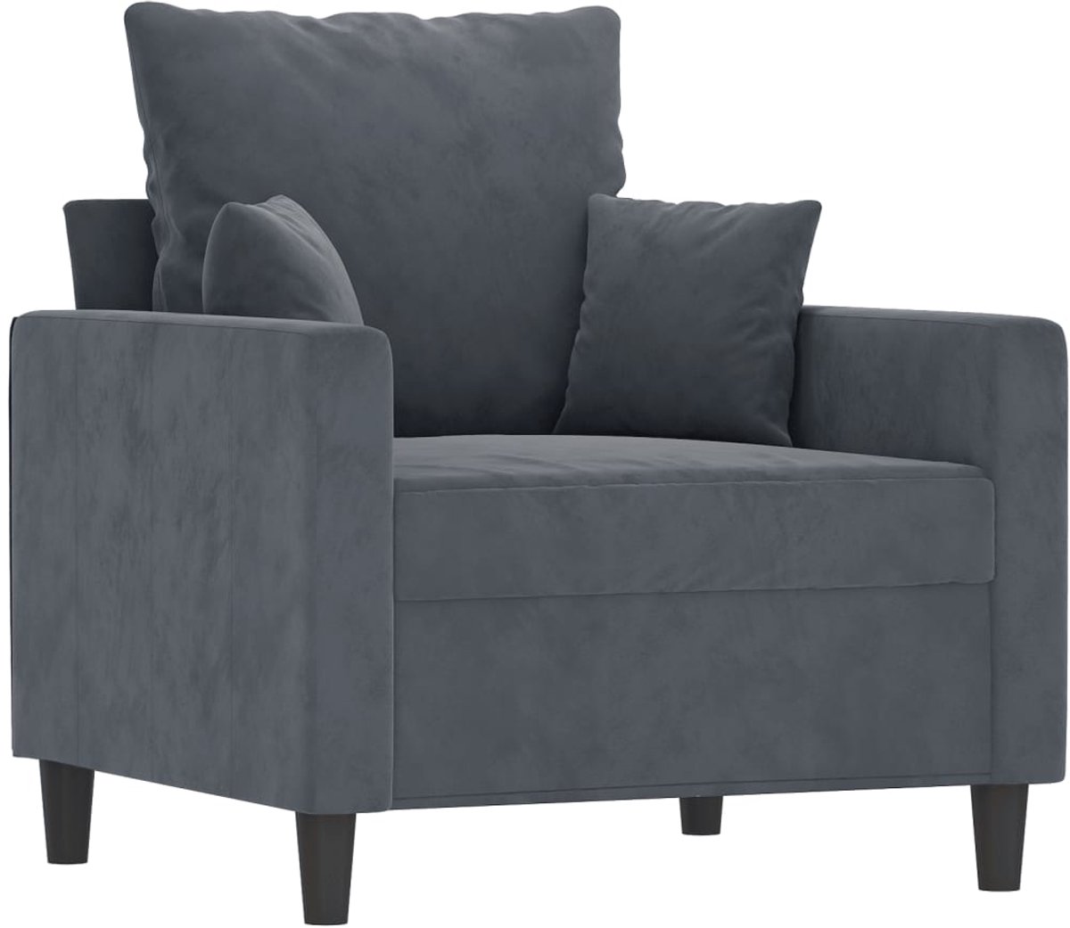 vidaXL Fauteuil - 60 - cm - fluweel - donkergrijs
