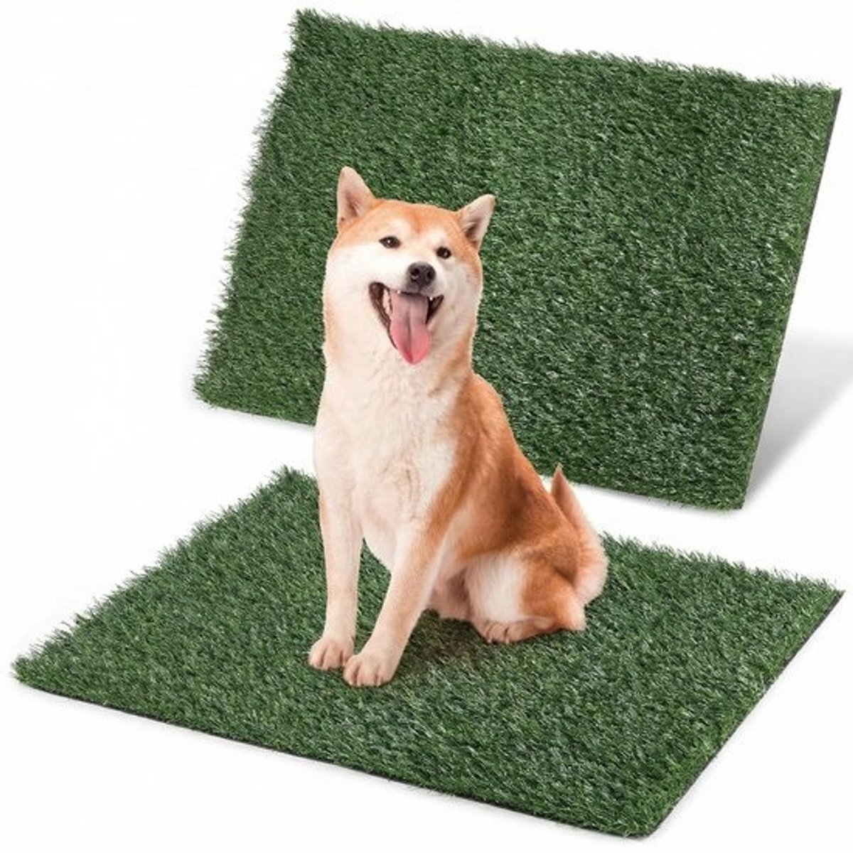 Dailygoods - QWORK® 2 stuks kunstgras hondentoilet voor puppy's - vervangingsgras 51 x 63 cm