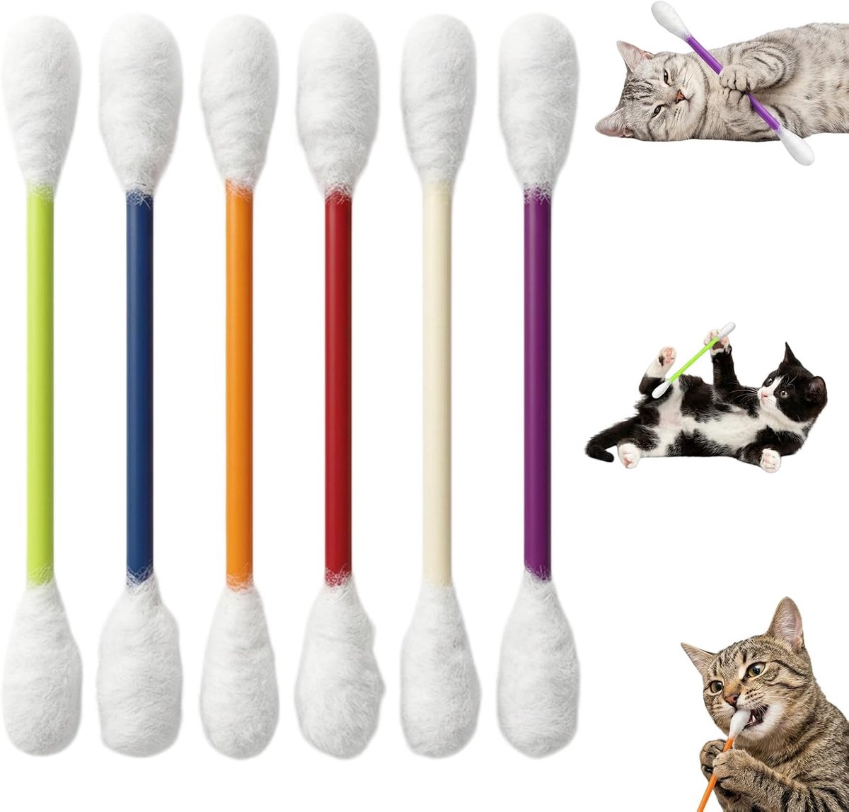 Kattenspeelgoed, 6 stuks, met kattenkruid en matatabi