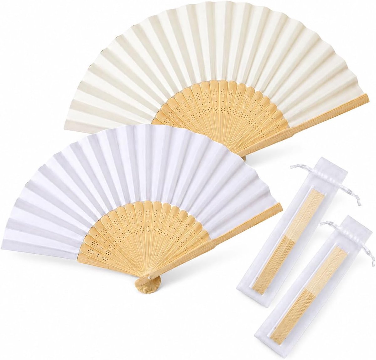 Elegante Handwaaiers - 2 Stuks Vouwwaaiers met Tasje