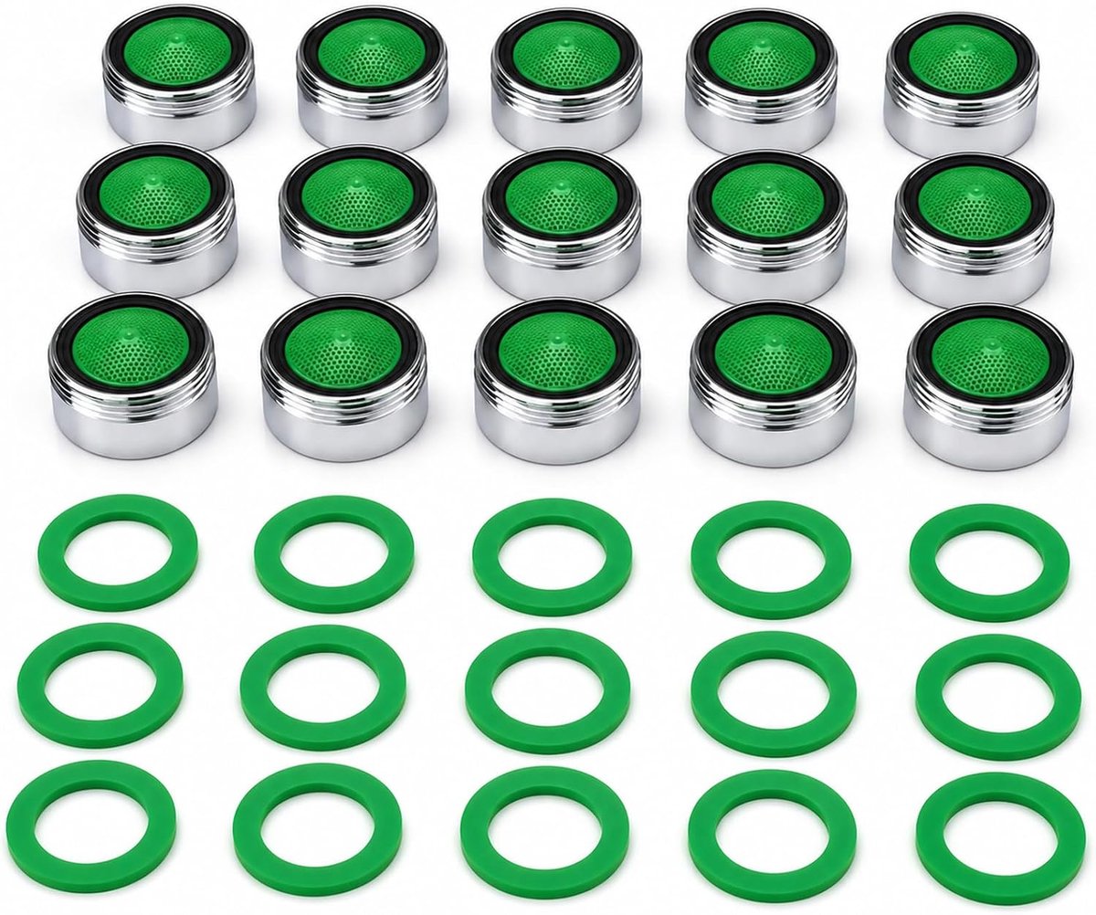 15 stuks M24 straalregelaar kraan zeef inzetstuk ABS-filter waterbesparend