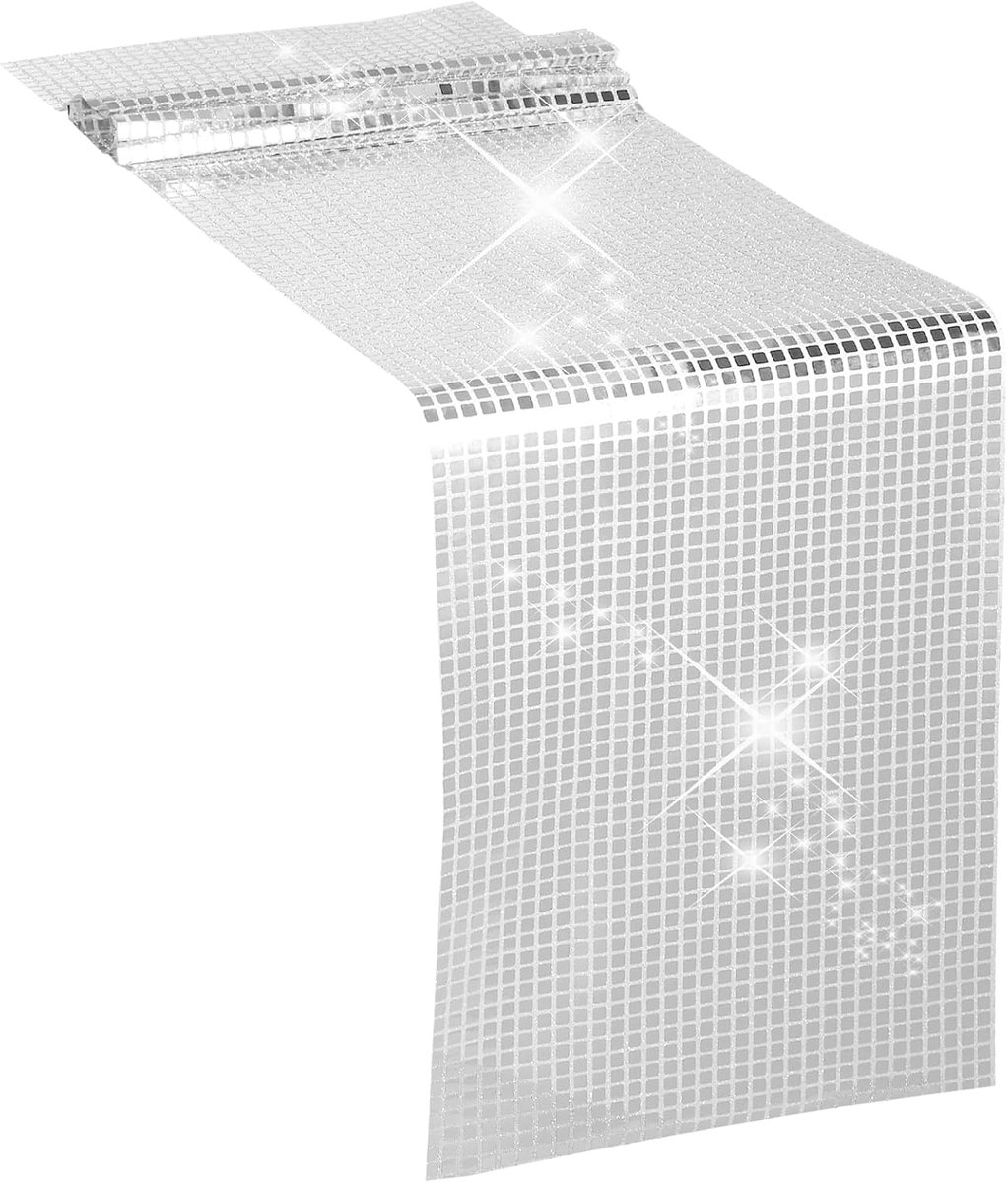 Party tafelloper 30x180cm zilver disco bal tafelkleed