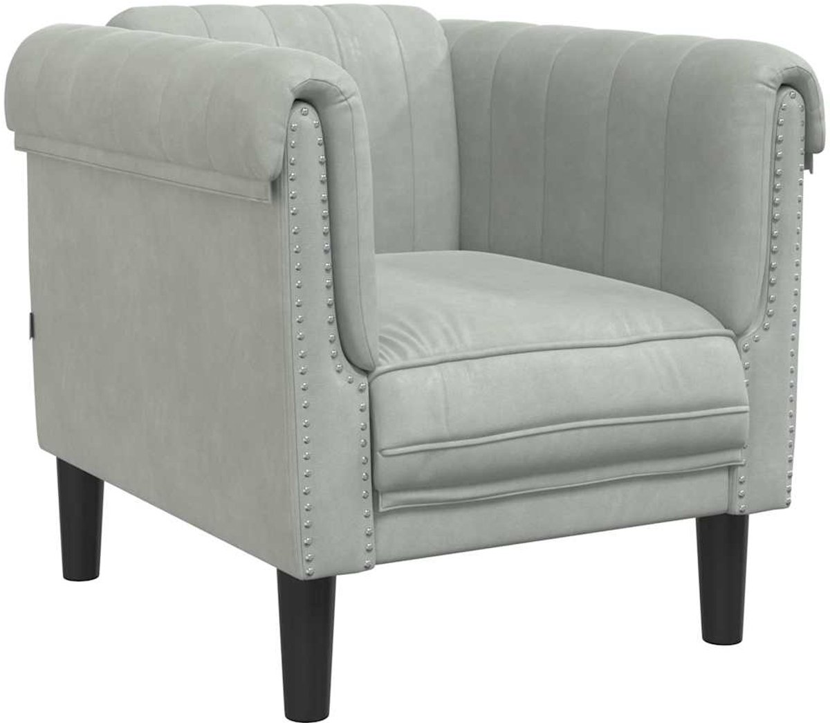 vidaXL Fauteuil - fluweel - lichtgrijs