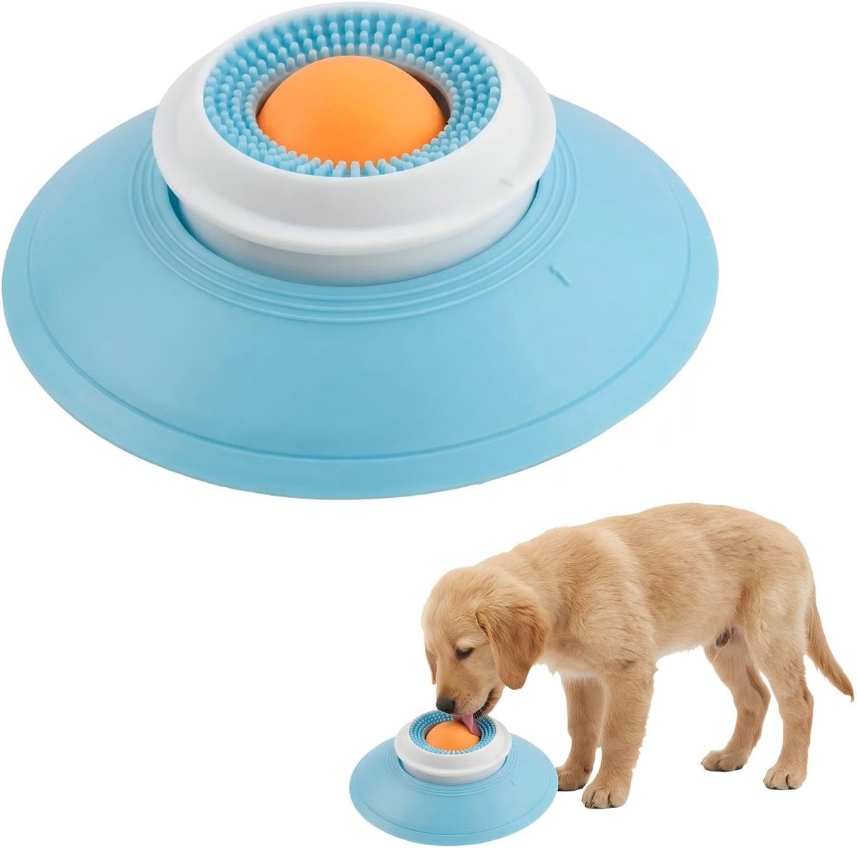 Voerbak voor honden, anti-stress kom met sterke zuignap, slow feeder ter verlichting van angst, langzame voerbak voor - ShopVlot