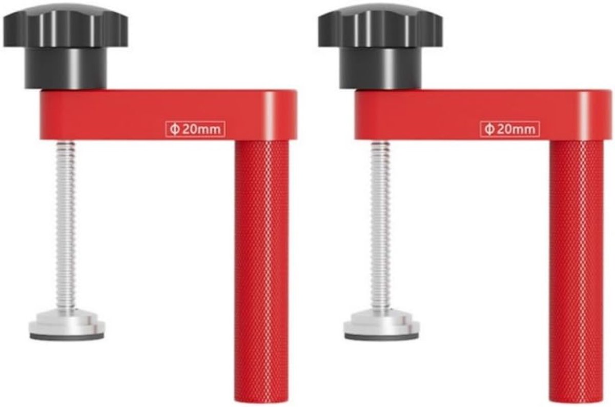 One Hand Clamp Set, 2 Pcs Aluminum Alloy Woodworking Table Clips for Furniture Making, Carpenter Crafts and DIY - ShopVlot