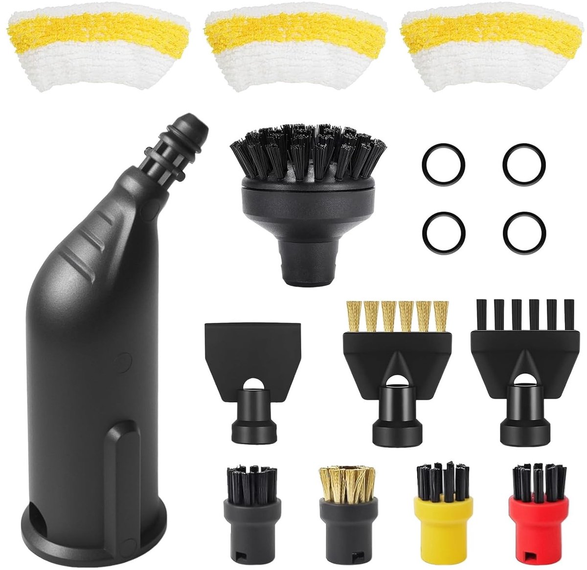 16 Accessoires voor Stoomreinigers, Uitgebreide Mondstukken, Borstels, Schrapers en Microvezeldoeken voor Effectieve Reiniging