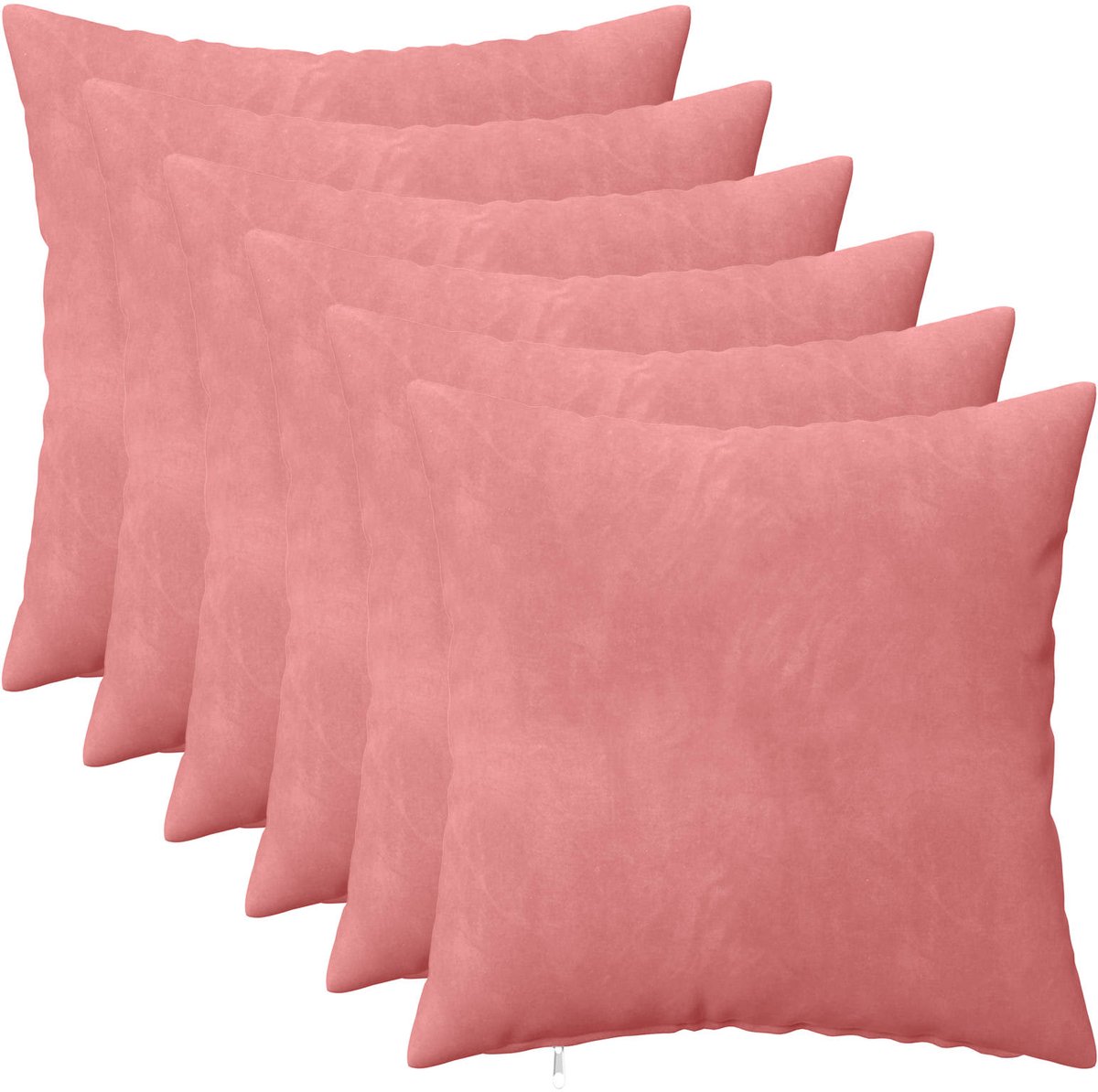 vidaXL Dekenkussen - 6 - st - HEERLEN - Roze - 30 - x - 30 - cm - fluweel