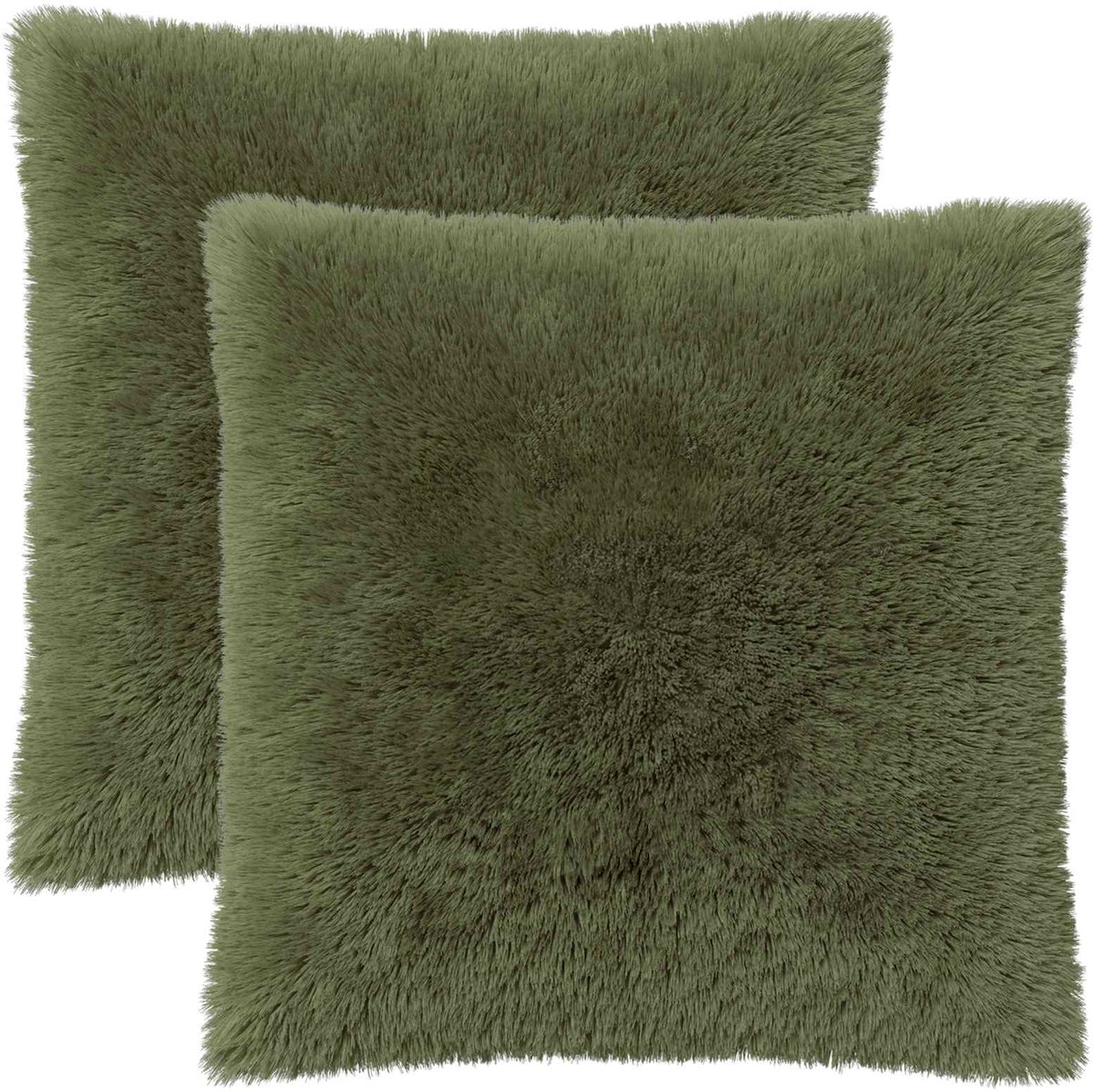 vidaXL Dekenkussen - 2 - st - HEERLEN - Groen - 80 - x - 80 - cm - PV - Fleece