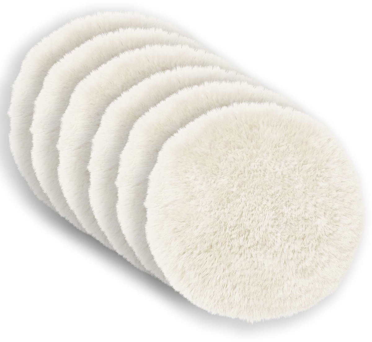 vidaXL Dekenkussen - 6 - st - HEERLEN - Wit - Diam. - 30 - cm - PV - Fleece