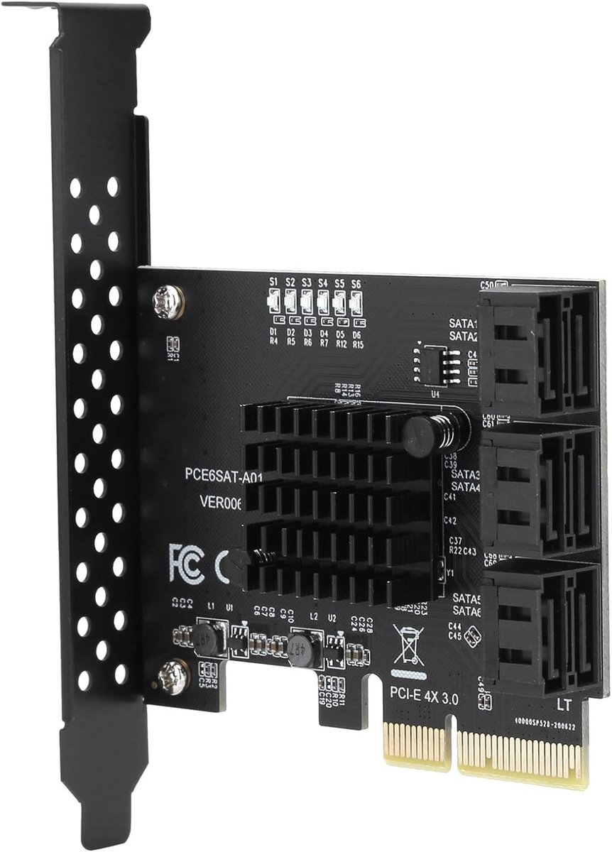PCIe uitbreidingskaart 6-Porte SATA3.0 - interne componenten - 6G PCIe3.0 Gen3 4X interface - SnelShoppen